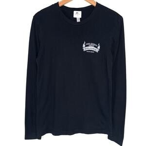 Bojons Surf Shop Port Aransas TX Black Long Sleeve Skull Mermaid T-Shirt Size S